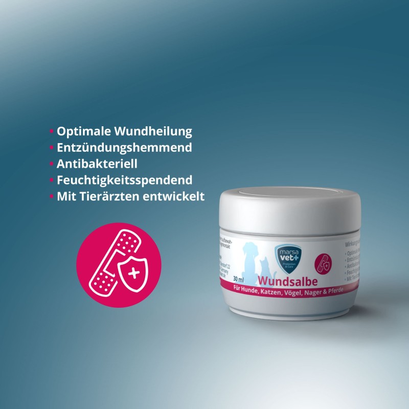 Marsavet Wundsalbe – Wundheilung Haustiere 30 ml – label detail